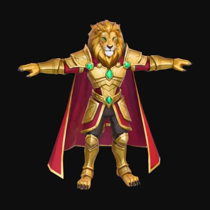 3D model for rakasha, lion nobleman (rpg character), PS2 graphics