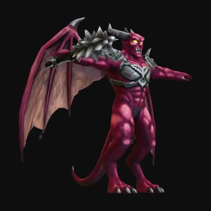 3D model for a pit fiend (rpg character), no weapon, PS2 graphics