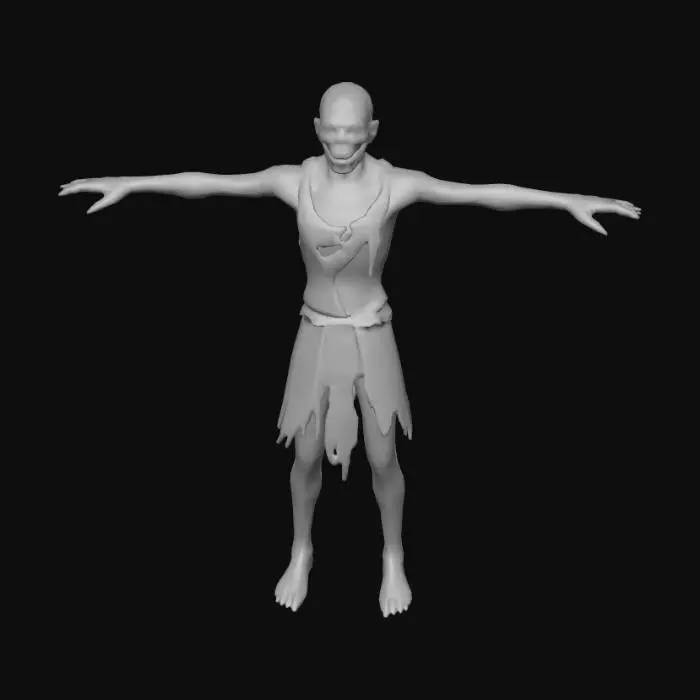 3D model for a ghoul (rpg character), PS2 graphics