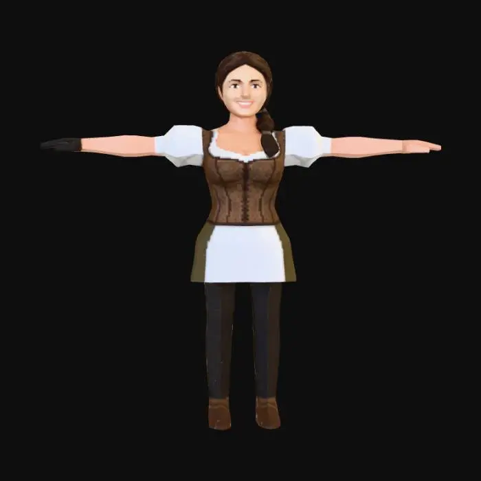 3D model for a barmaid (model), PS2 graphics