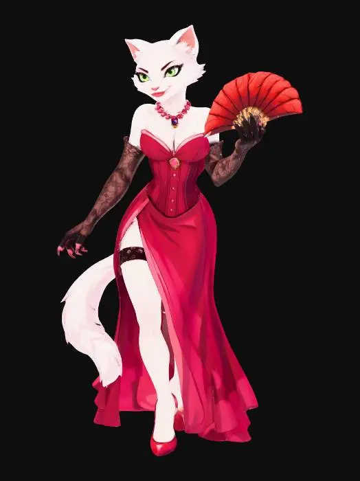 3D model for Elegant Feline Enchantress