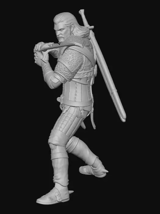 3D model for Geralt of Rivia in Battle Stance