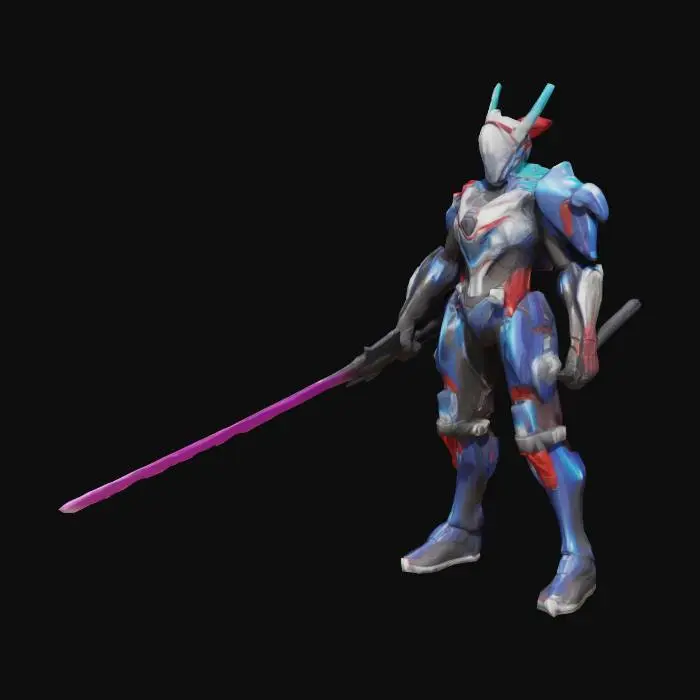 3D model for Cyber Samurai Warrior