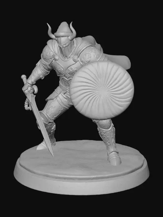 3D model for make a badass knight that looks like it is in chrismas armor. They have a sword with a candy cane hilt and a round peppermint shield. in a battle ready pose