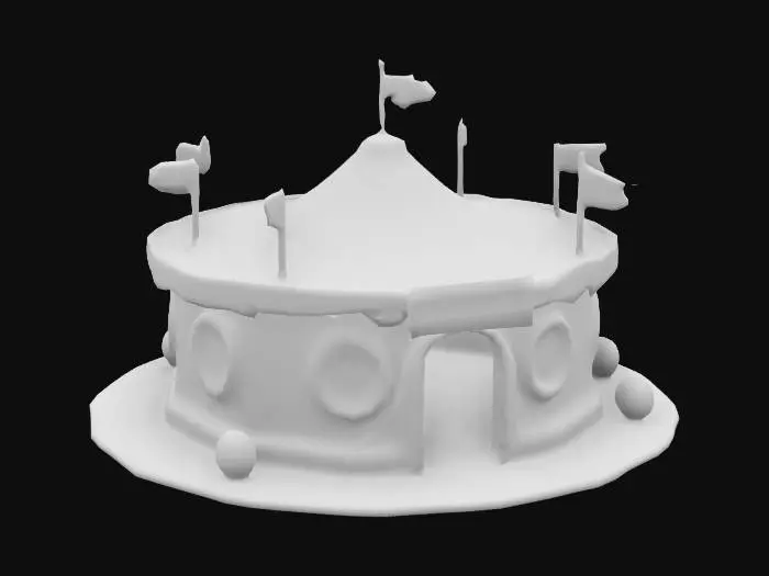 3D model for low poly and cartoon style amusement building