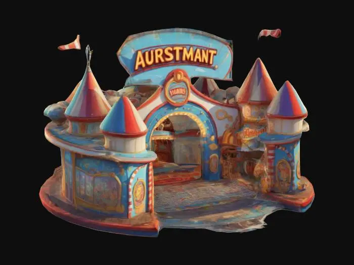3D model for highly detailed, cartoon style amusement attraction