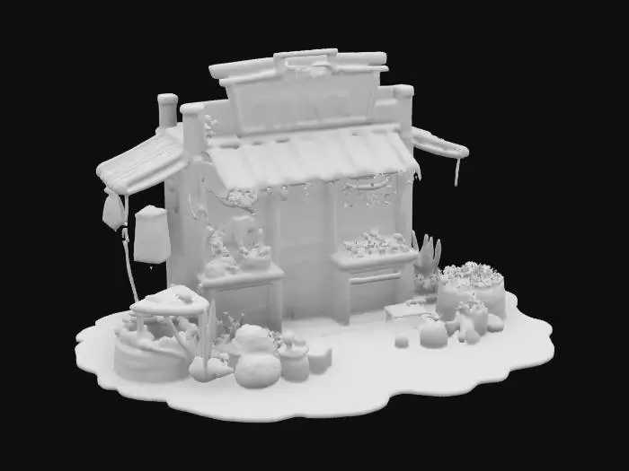 3D model for Wild West Market Scene