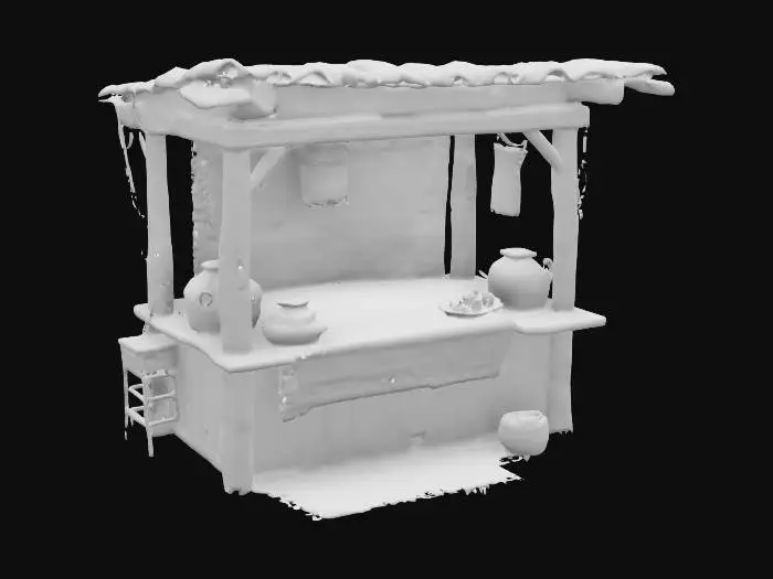 3D model for Market Stall with Rugs