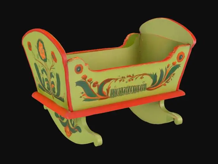 3D model for Painted Wooden Cradle