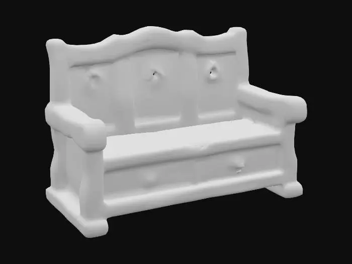 3D model for Rustic Wooden Bench