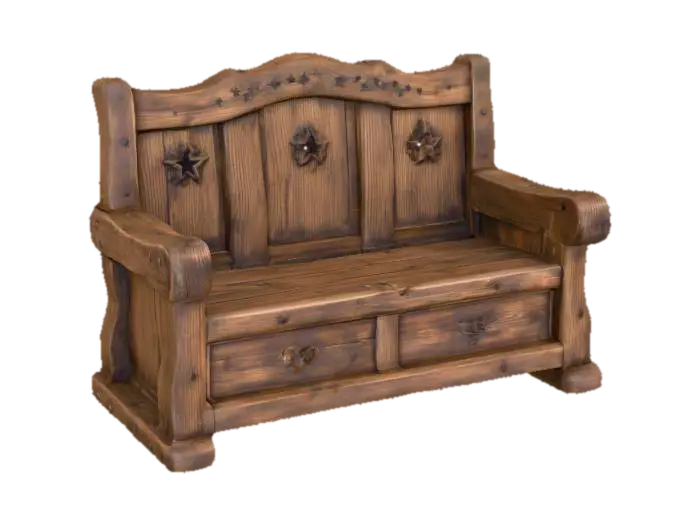 Rustic Wooden Bench 的 AI 生成 3D 模型