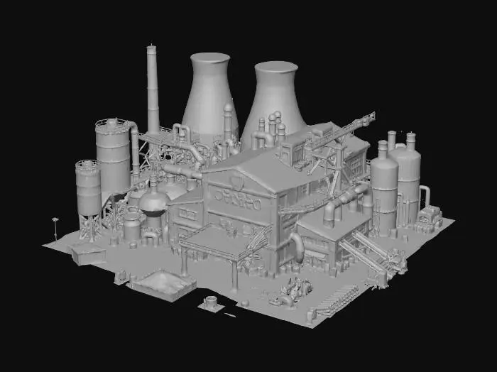 3D model for Steel Factory Scene
