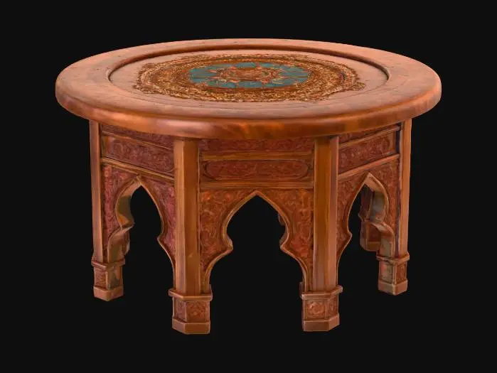 3D model for Ornate Wooden Table