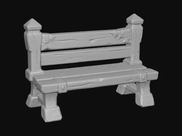 3D model for Woodland Bench