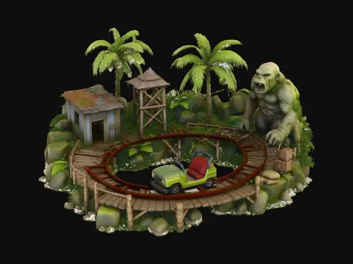 3D model for Jungle Roller Coaster Adventure