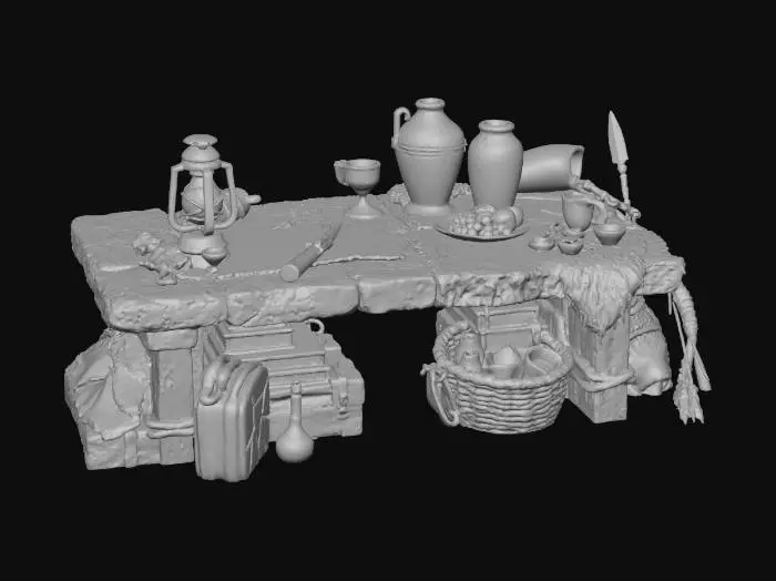 3D model for Rustic Stone Table Still Life