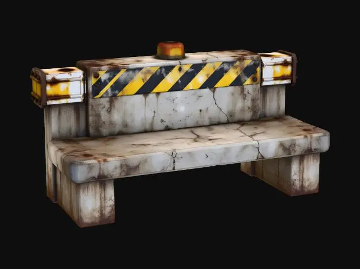 3D model for Concrete Barrier Bench