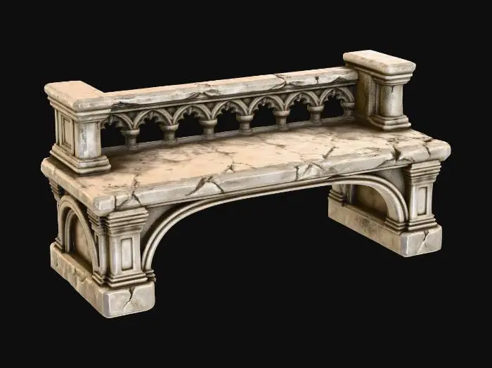 3D model for Gothic Stone Bench