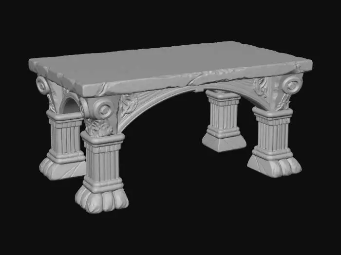 3D model for Carved Stone Table