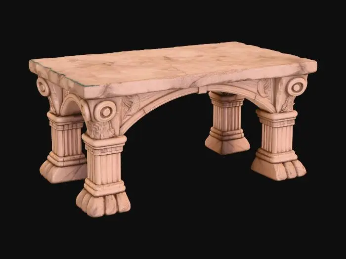 3D model for Carved Stone Table