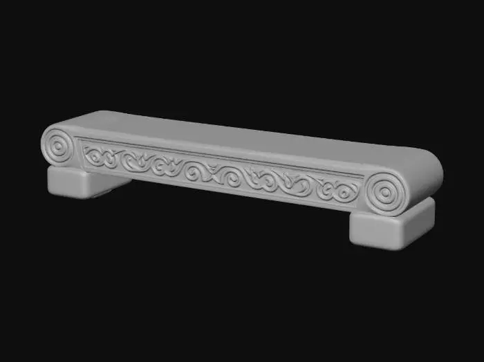 3D model for Spiral Ends Stone Bench