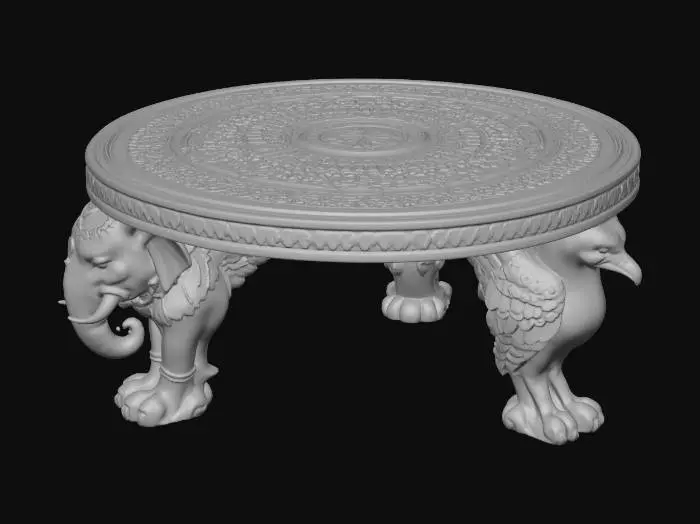 3D model for Elephant and Peacock Round Table