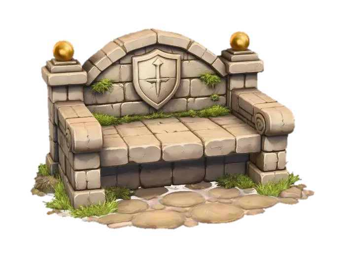 Stone Bench with Shield Crest 的 AI 生成 3D 模型