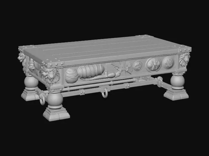 3D model for Medieval Carved Oak Coffee Table
