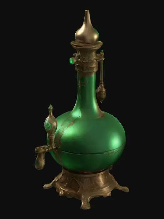 3D model for ultra detailed alchemical alembic, game style, enhanced and vivid colors 