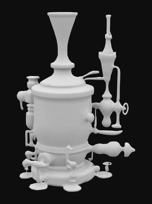 3D model for ultra detailed alchemical alembic, game style, enhanced and vivid colors 