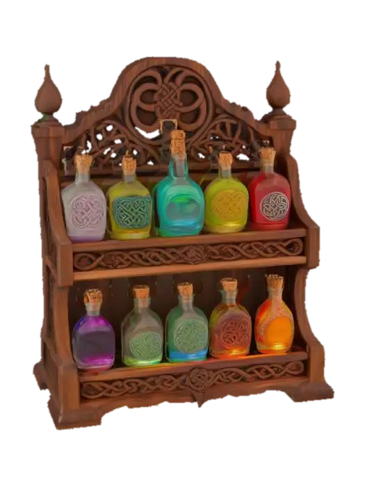 3D-модель Potion Shelf, сгенерированная ИИ