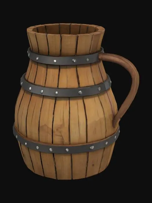 3D model for Wooden Barrel Jug