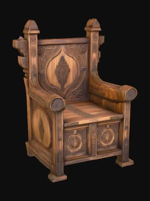 3D model for Ornate Wooden Throne