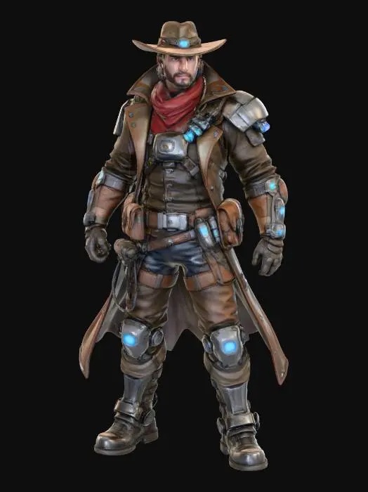 3D model for Cyberpunk Cowboy