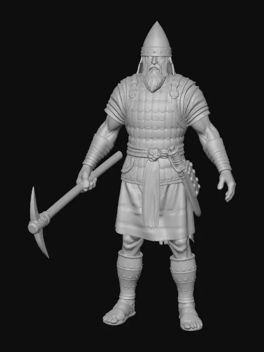 3D model for Warrior with Pickaxe