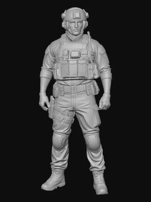 3D model for Soldier in Tactical Gear