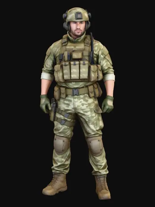 3D model for Soldier in Tactical Gear