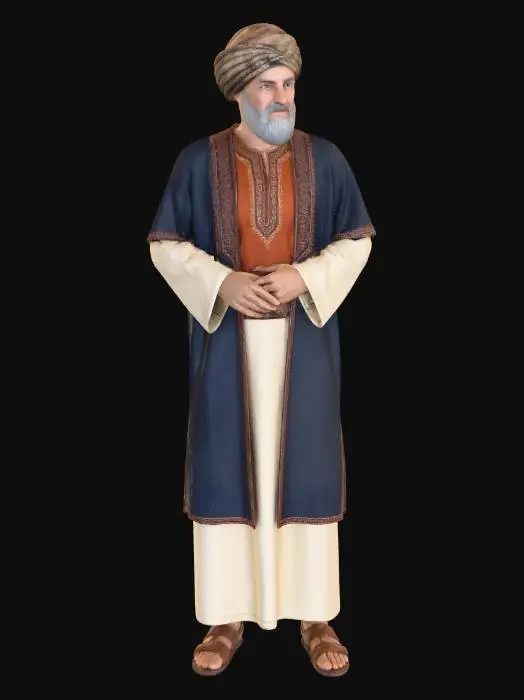 3D model for Elderly Man in Traditional Attire