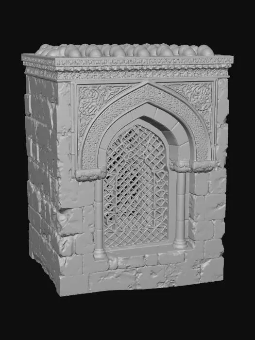 3D model for Ornate Stone Arch Window