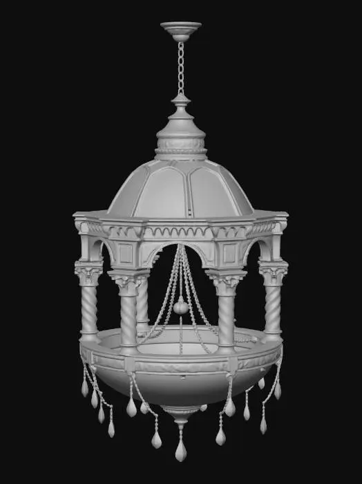 3D model for Ornate Marble Dome Chandelier