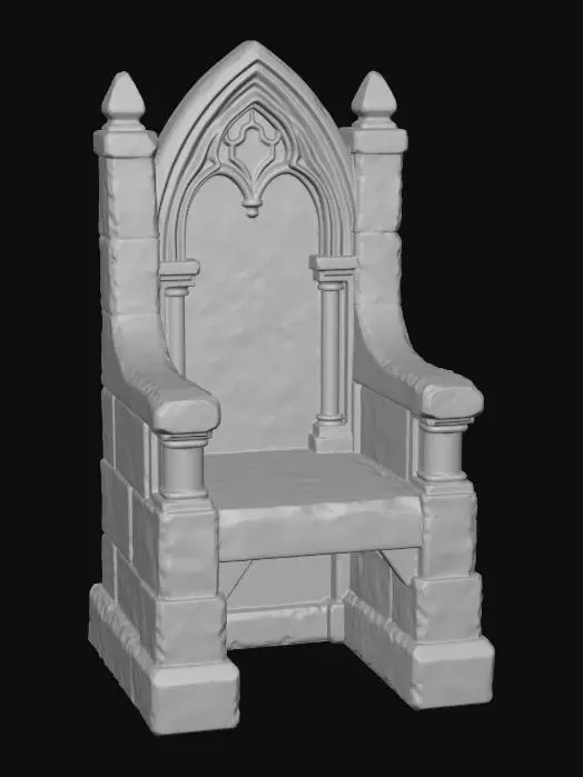 3D model for Gothic Stone Throne