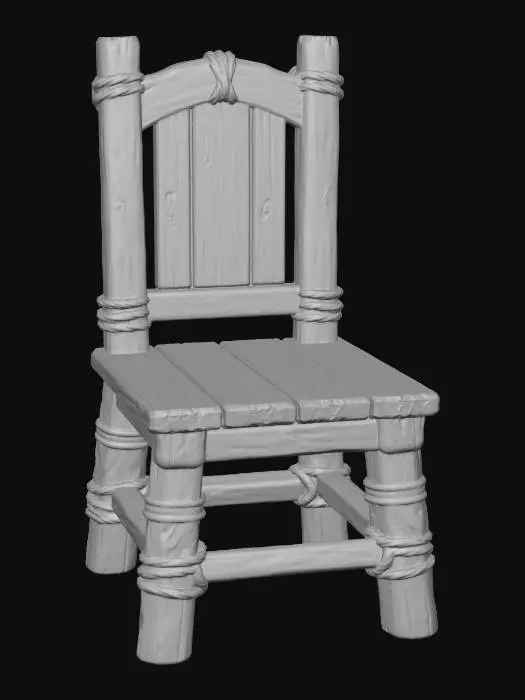 3D model for Rope-Bound Wooden Chair
