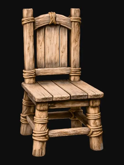 3D model for Rope-Bound Wooden Chair