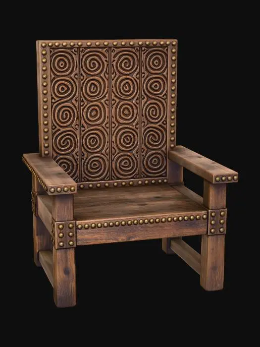 3D model for Spiral-Patterned Leather Armchair