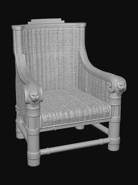 3D model for Wicker Throne Chair