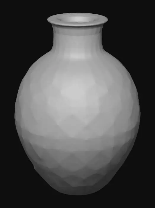 3D model for Terracotta Vase with Zigzag Geometric Pattern