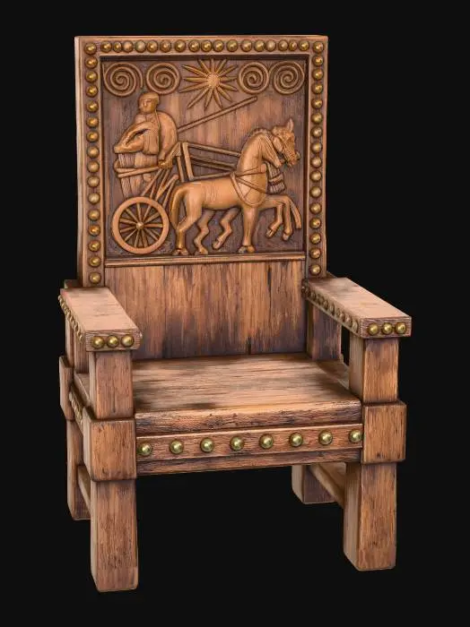 3D model for Sun-Chariot Carved Chair
