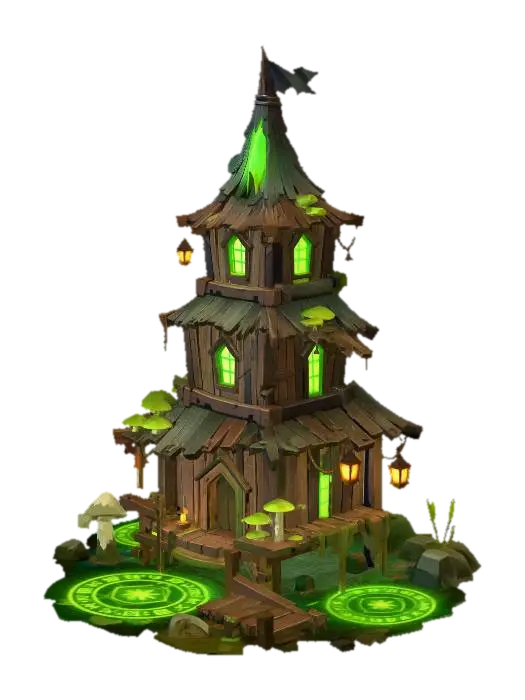 Verdant Runic Spire by Illustros — made with Meshy AI 3D generator, free FBX OBJ GLB STL download