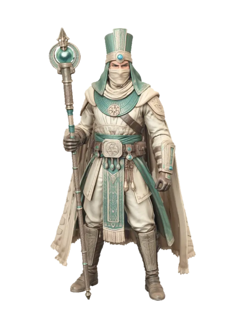 Teal Sands Archmage 3D model, vytvořený pomocí AI
