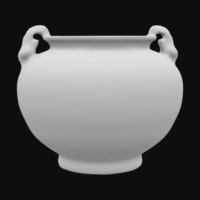 3D model for ultra detailed ceramic vessel, game style, enhanced and vivid colors 